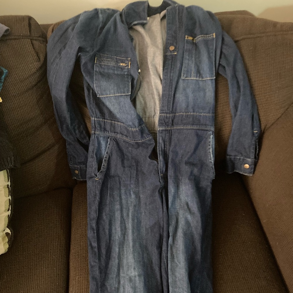 Denim body suit